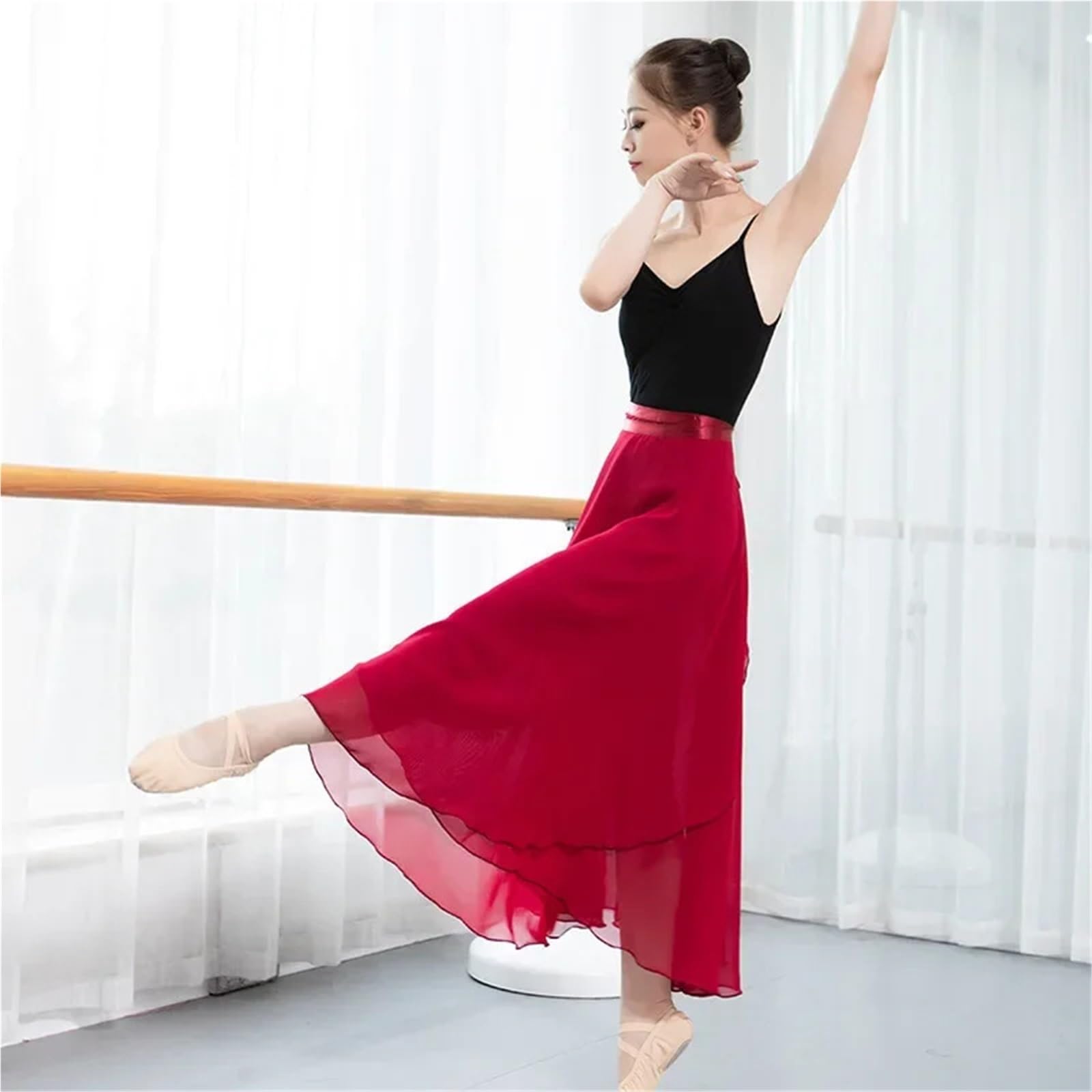 Falda de Ballet gasa larga for mujer, cubierta falda, vestido suave, danza for adultos Para Mujer