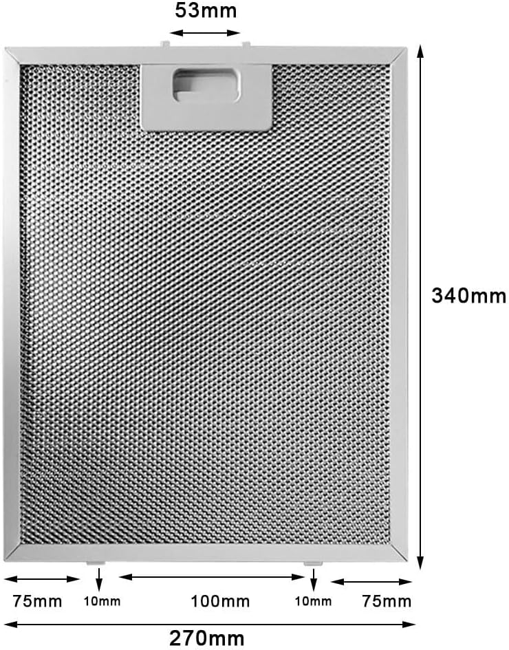 Range Hood Filter, Cooker Hood Filter Metal Mesh Extractor Vent Filter Range Hood Grease Mesh,340x270x9mm