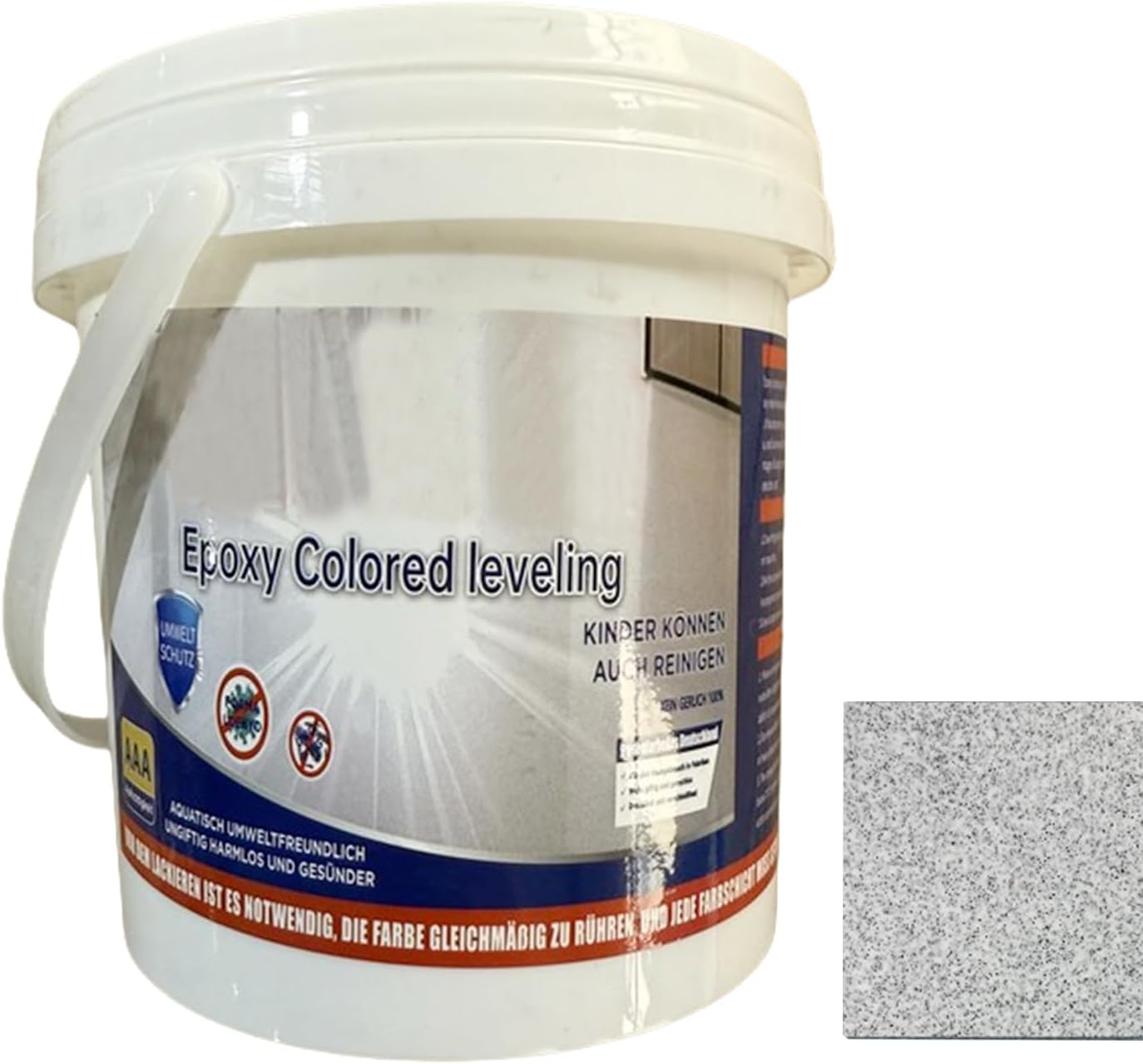Epoxy Floor Paint, Epoxy Coloured Sand Coating, High Gloss Finish with Marble Effect, Water Based Non-Slip Formula with Sturdy Coverage, Refinishing Tool, Supplies for Concrete Tile Countertop Wood Ga