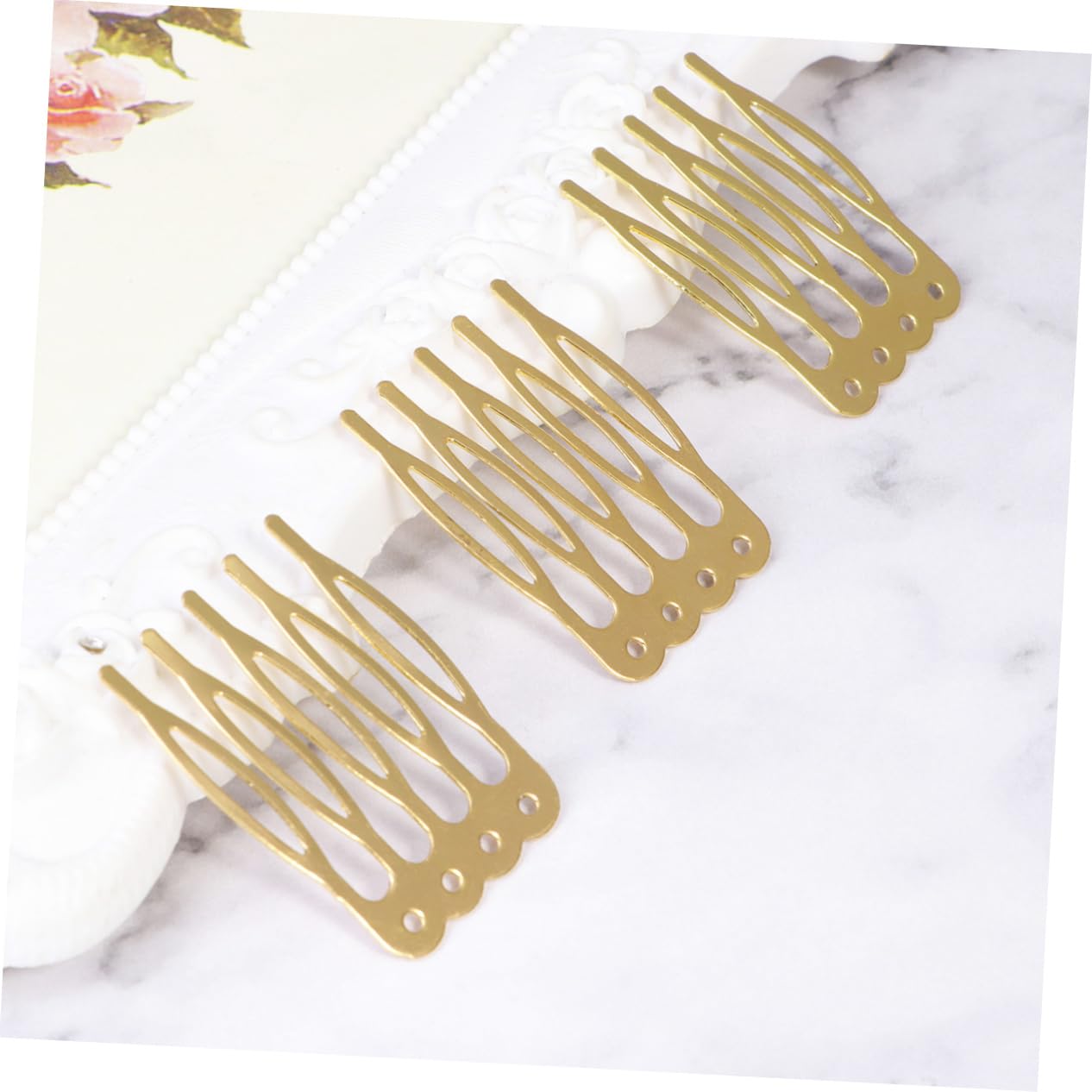 FRCOLOR 3sets Diy Hair Combs Set 5 Teeth Side Combs for Women Hair Fashion Accessories for Diy Headdress 50pcs*3