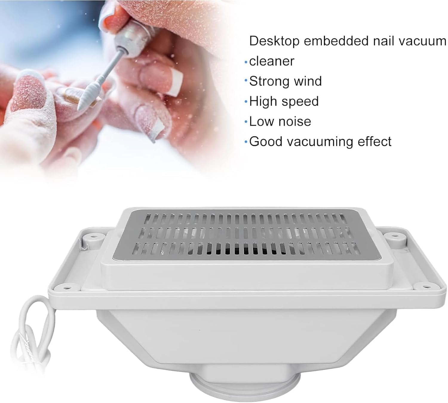 Nail Dust Collector, Vacuum Cleaner, Powerful Electric Nail Dust Storage, 6W Nail Dust Collector with High Suction Power, for Salon