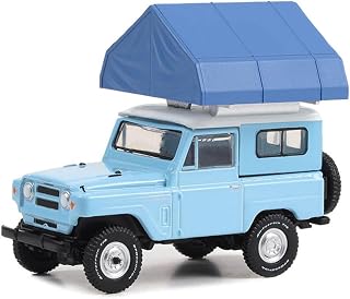 1969 Patrol (60) Light Blue with White Top and Camp'otel Cartop Sleeper Tent The Great Outdoors Series 3 1/64 Diecast Model Car by Greenlight 38050A