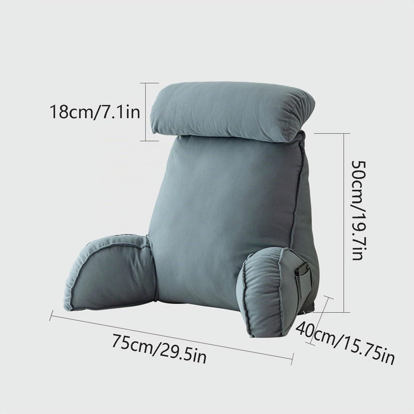 Lesekissen mit Armlehnen,Rückenkissen für Sofa,Bücherkissen Für Bett,mit Abnehmbarer Nackenrolle,Sitzstützkissen Zum Entspannen,Spielen,Lesen,Fernsehen