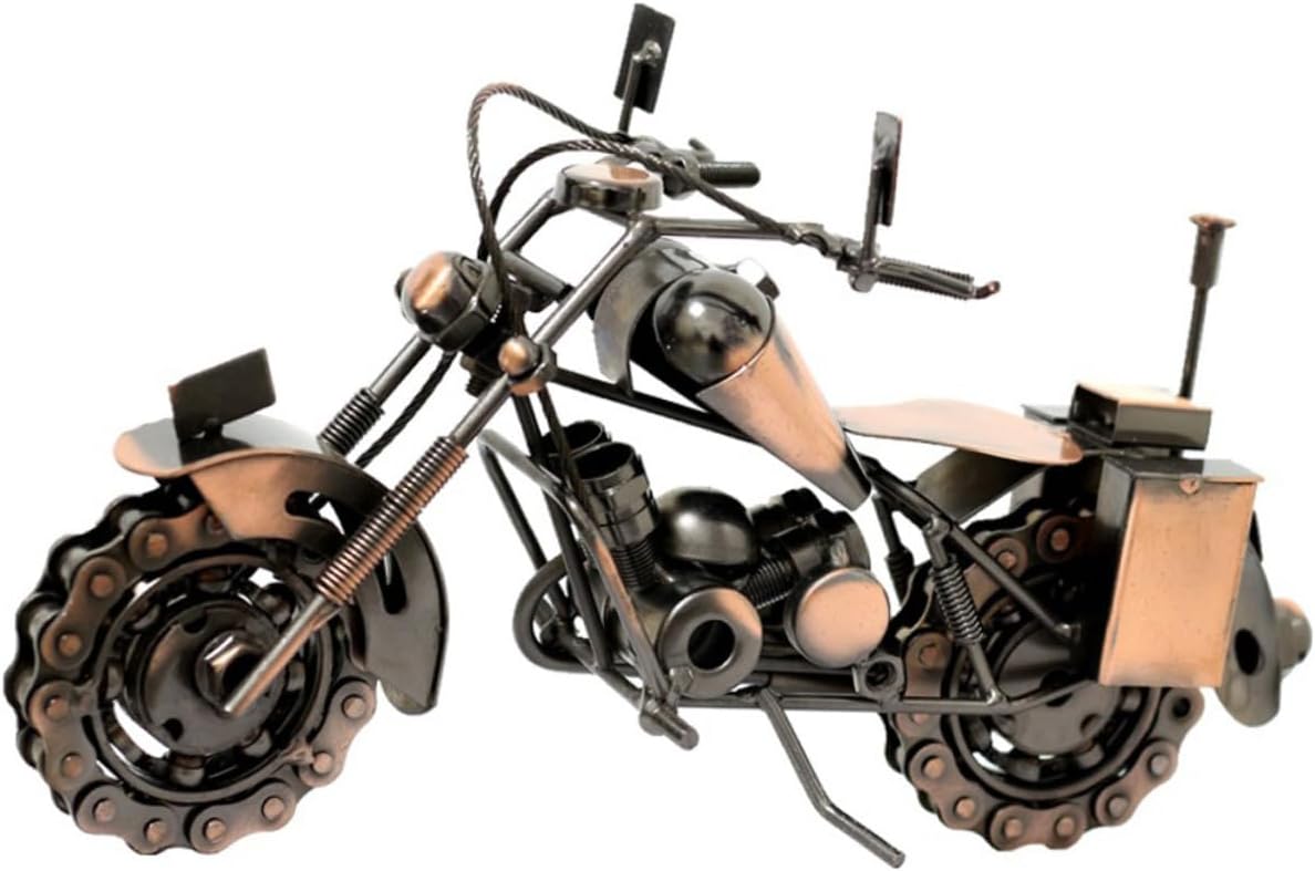 Amosfun Vintage Ornament Motorcycle Handcrafted Metal Art Motorcycle Model for Home Office Decor