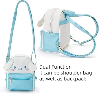 TUMPETY Anime Doll Cosplay Light Black Bag Kawaii Mini Backpack Cute Cosplay Backpack Girl Doll Handbag
