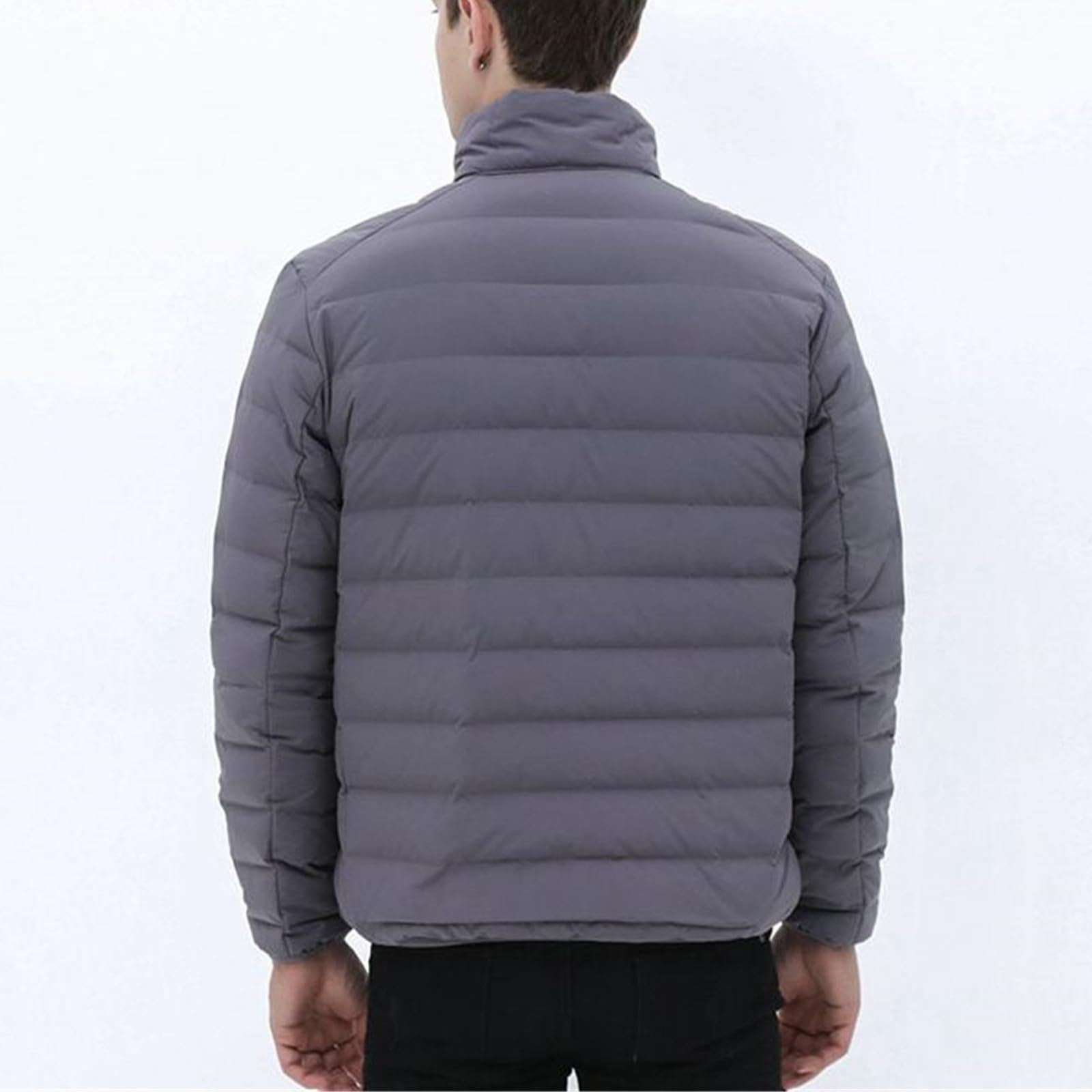 Chaqueta de plumón Ultraligera de Tela Mate para Hombre, Chaqueta de plumón de Invierno, Cortavientos, Chaqueta de Plumas, Abrigo Ligero y cálido