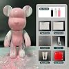 SOUFEEL DIY Fluid Bear Painting Kit, Teddy Bear Violent Bear Creative Home Decoration Handmade Doll for Birthday Gift, DIY Kits for Adults, 9.05 inch