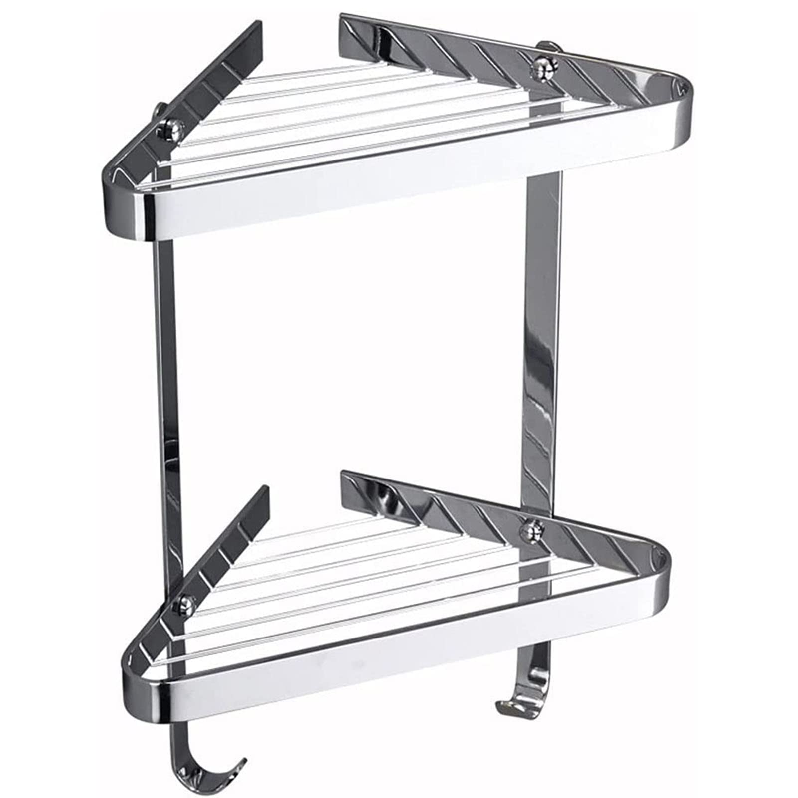 Hoek Douche Caddy Plank Organizer, Roestbestendig Chrome Badkamer Opbergrek, Wandgemonteerde Shampoo Houder en Douche Organizer Plank voor Bad
