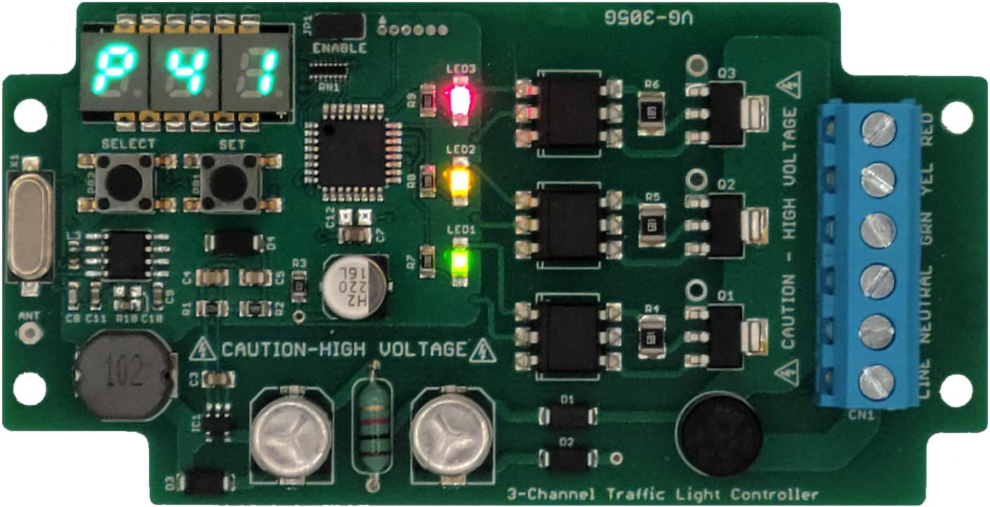 Traffic Light Controller Sequencer 85VAC-265VAC, Create Your Own Sequence, Millions of Possible Combinations, Simple to Setup, Includes 49 Presets Traffic and Chaser Patterns - Made in The USA