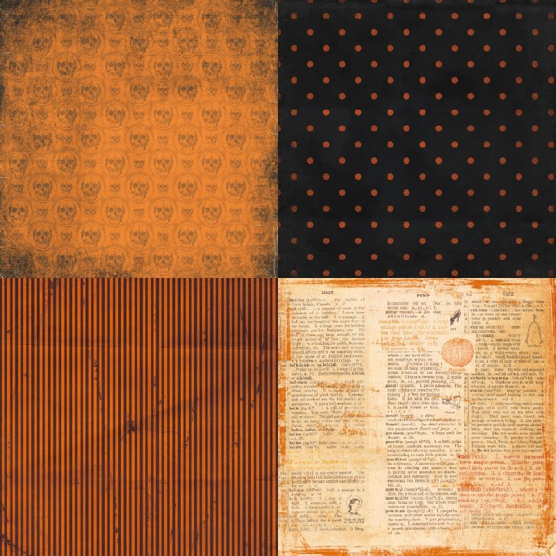 Miniatura 4 de Álbum de recortes de puntos con tema de feliz Halloween, papel de álbum de recortes, papel de castillo silencioso, para hacer tarjetas de