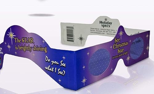 Miniatura 3 de Gafas de Navidad 3D, paquete de 5, convierte las luces navideñas en imágenes mágicas. Ve las estrellas para una divertida experiencia navideña.