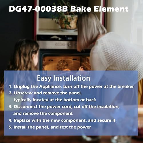Miniatura 6 de DG47-00038B Elemento de horneado, compatible con gamaestufahorno Samsung, Reemplaza la pieza PD00025540, DG47-00038A, 3015238, AP5623199,
