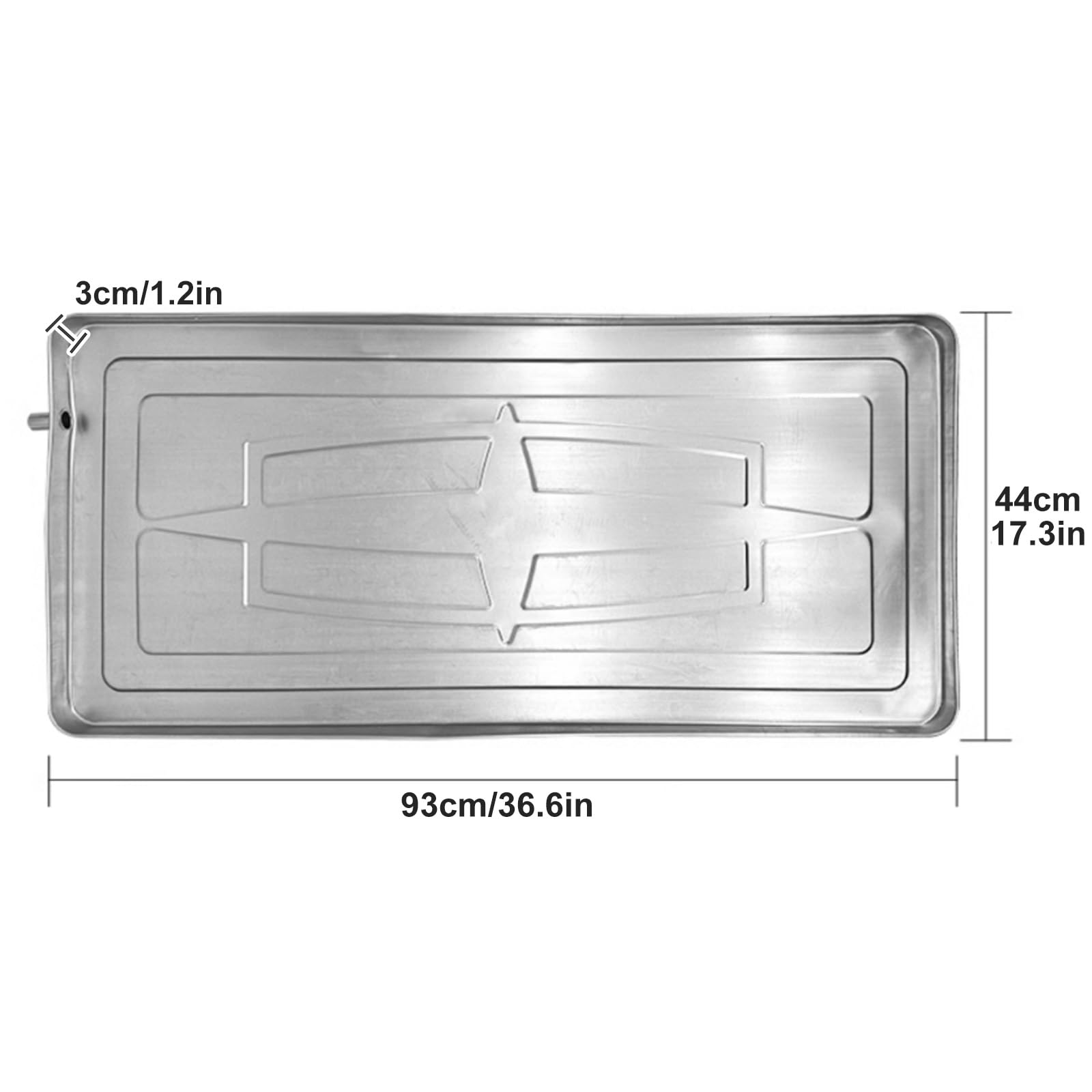 Vassoio Raccogligocce in Acciaio Inox, per Condizionatori D'aria da 1-6 CV, Vaschetta Raccogli Condensa a Tenuta Stagna(93x44x3cm/36.6x17.3x1.2in)