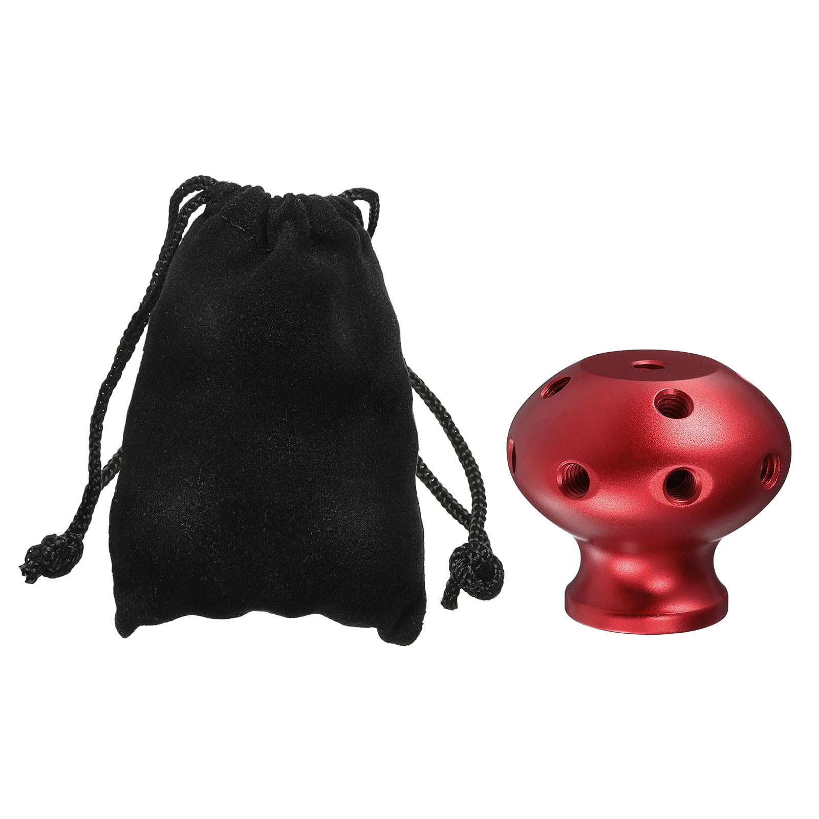 uxcell Mic Stand Adapter - 1/4" Female Stand Adapter Round Top with 14 Thread Holes for Camera Tripod Monitor Holder of Aluminum Alloy, Red