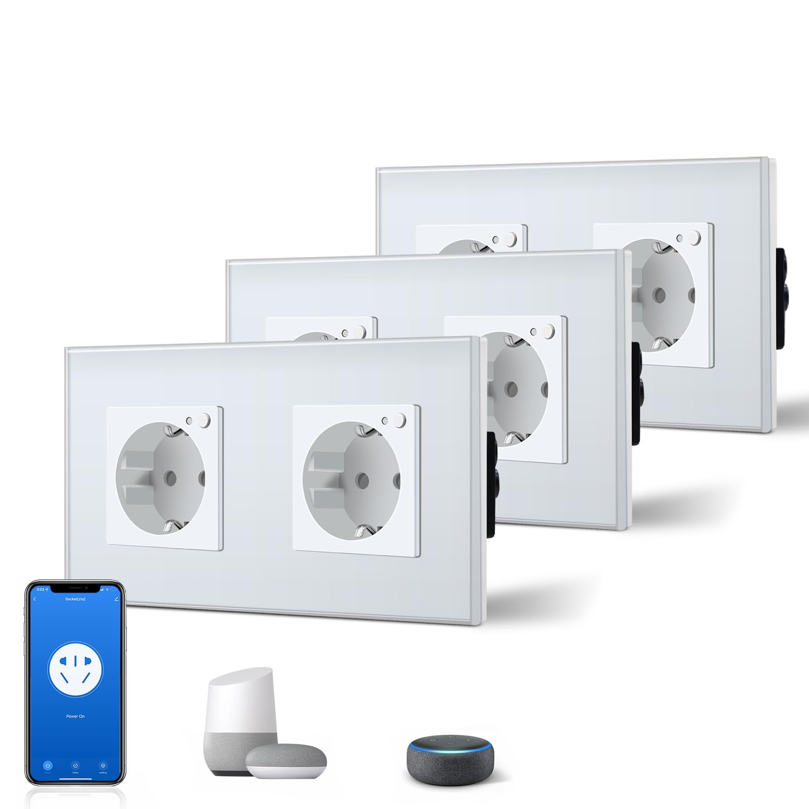 BSEED Enchufe Inteligente con 20W USB y Tipo C,Mate Enchufe Pared Wifi con Medidor Consumo,Control Remoto por APP & Voz,Requiere Cable Neutro,1 Enchufe,Blanco 86mm — view 32