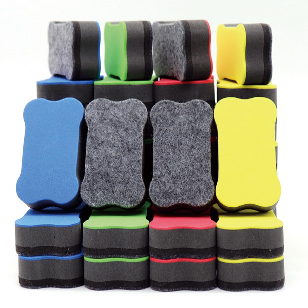 24 Pcs Dry Erase Erasers, Whiteboard Eraser, Dry Eraser, Magnetic Dry Erase Eraser for Classroom, Chalkboard Cleaners for Teacher Supplies, Home, Office-4 Color