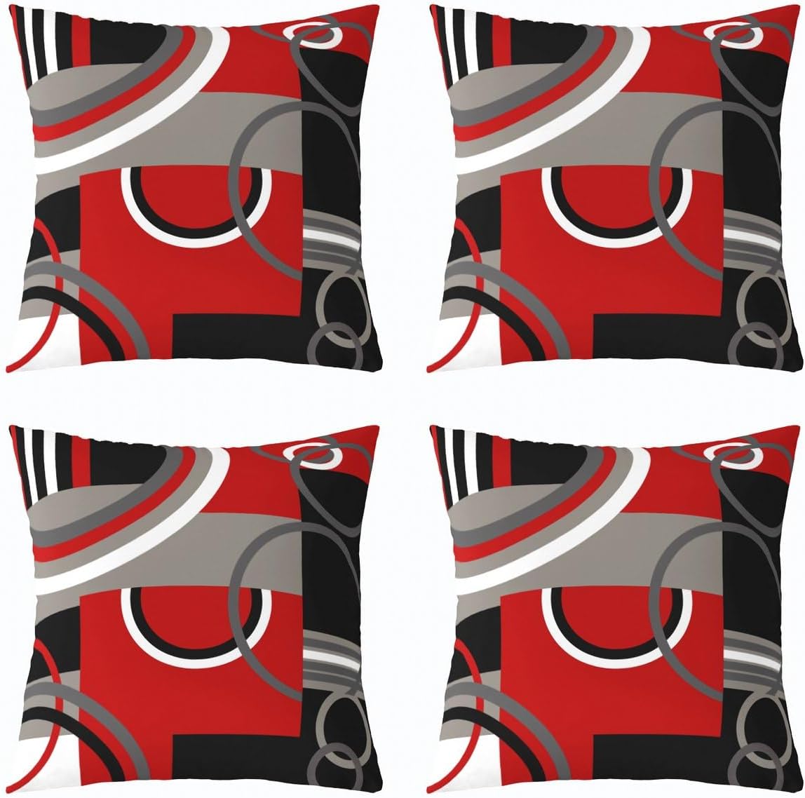 Geometric Throw Pillow Covers 24"x24" Set of 2 Soft Modern Abstract Art Pillow Cases Cushion Covers for Living Room Bedroom Barclay Arcs Shapes Decorative Throw Pillowcases for Sofa Couch Chair