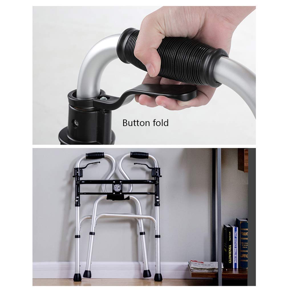 Cesta para caminar para personas mayores, estructura para caminar con asiento, cesta plegable ligera para personas mayores, altura ajustable, uso en interiores o exteriores, para c