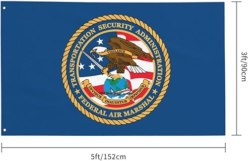 Miniatura 4 de Transportation Security Administration Federal Air Marshal 3 X 5 pies Bandera decorativa para exteriores, bandera de jardín, bandera individual para