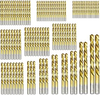 99pcs Drill Bit Set 1.5-10mm Titanium Coated HSS High-Speed Steel Twist Drill Bits, for Drilling Woodworking Wood Aluminum Copper Steel Plastic