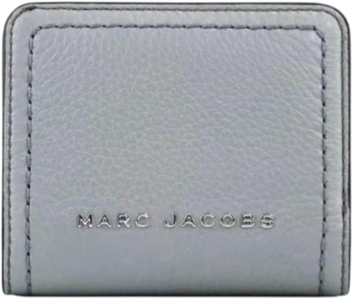 Marc Jacobs Groove Mini Top Stitched Compact Zip Leather Wallet for Women Concrete