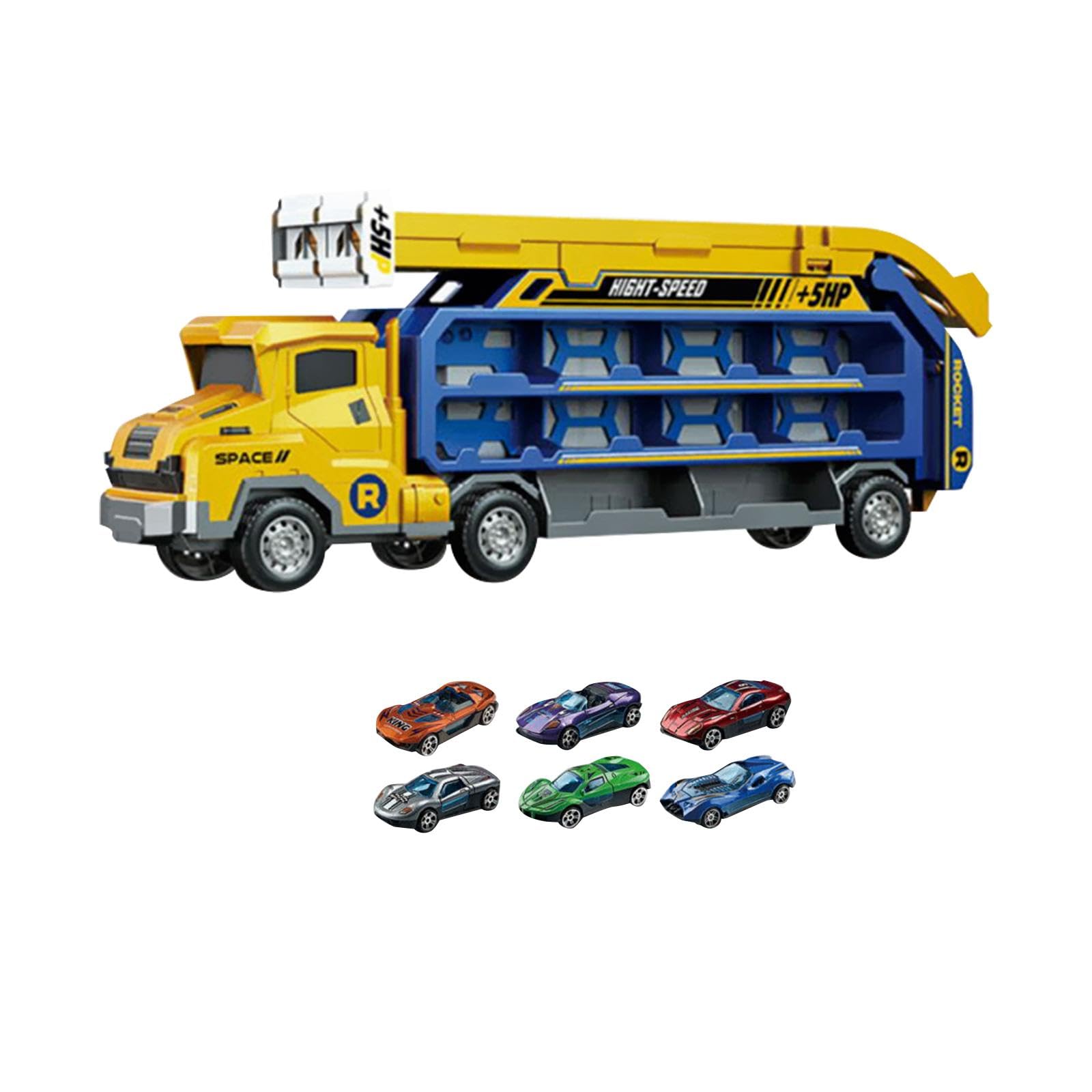 Camión Transportador de Coches de Juguete, Transportador Grande, para Niños, Amarillo