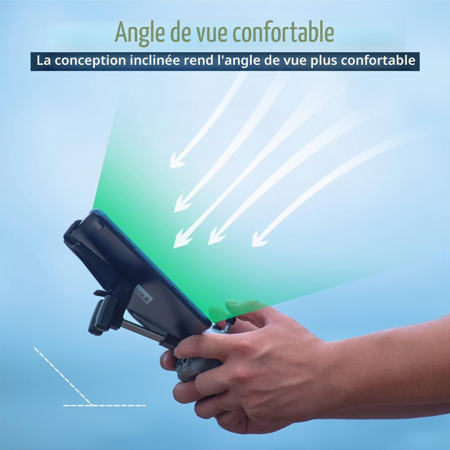 HeiyRC Support de Tablette pour Drone DJI Air 3S/Neo/Mini 4K/Mini 3/3 Pro, Mini 2/2 SE, Mini 4 Pro/Mavic 3, Mavic Air 2/2S, télécommande réglable pour iPad Mini/Air