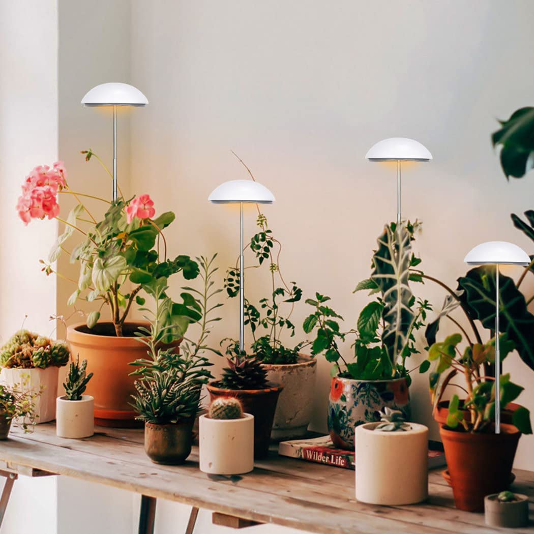 Lampada a LED per la Crescita con Asta Telescopica, 5 Luci per Piante da Interni Spettro Completo con Luminosità Regolabile, Grow Light per Semina, Crescita, Fioritura e Fruttificazione