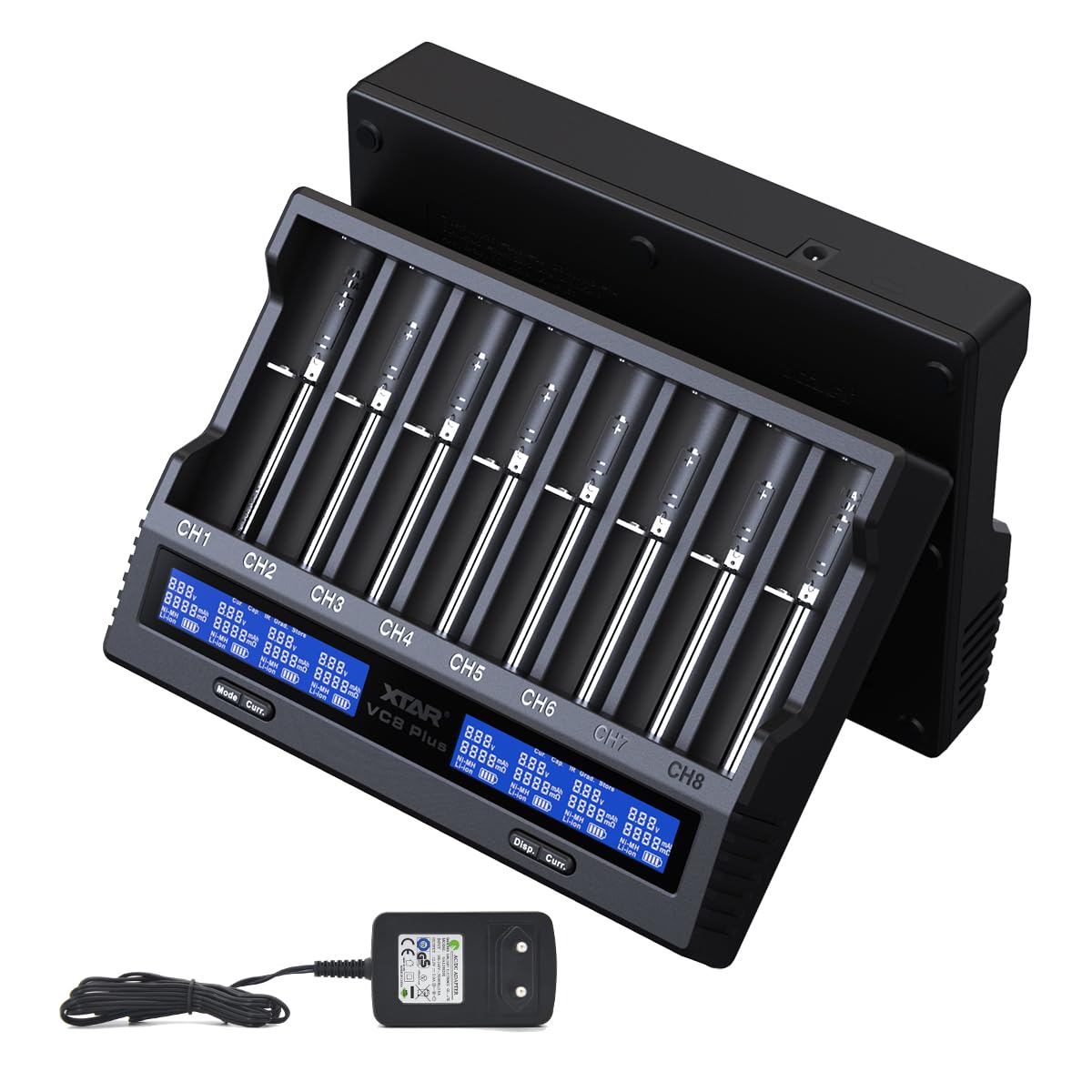 XTAR VC8 Plus 21700 Chargeur de batterie 1,2 V AAA AA 3,6 V Liion Chargeur de batterie Testez la capacité de la batterie (VC8 Plus Set)