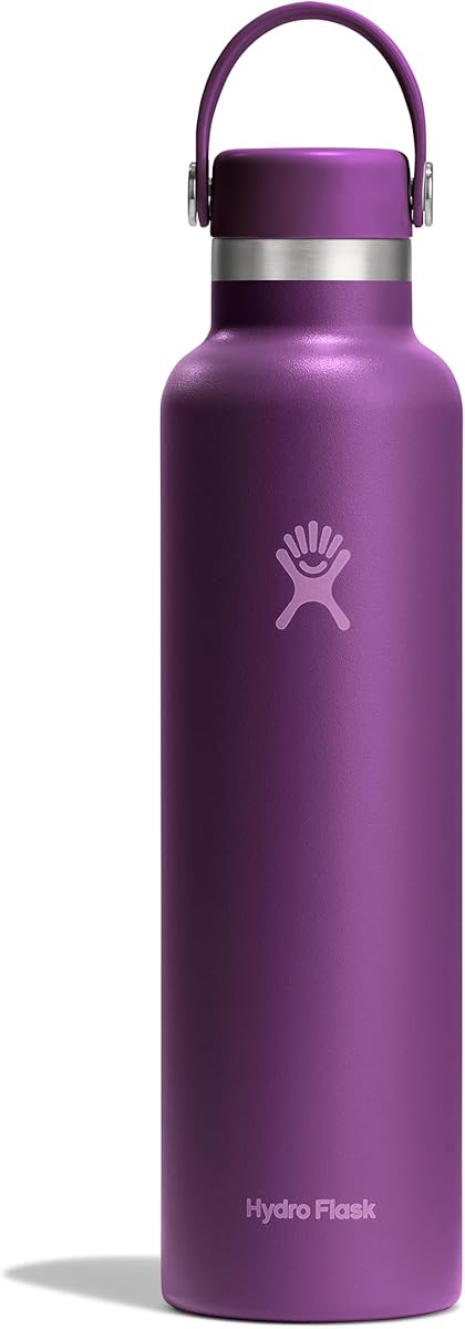 Amazon.com : Hydro Flask Water Bottle - Insulated Stainless Steel - Non Spill, Leakproof in 24 Oz Beachplum Purple