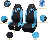 Vista 2 de Flying Banner - Juego completo de fundas para asiento de automóvil Butterfly, estilo universal de moda para mujer, para banco trasero (divisible)