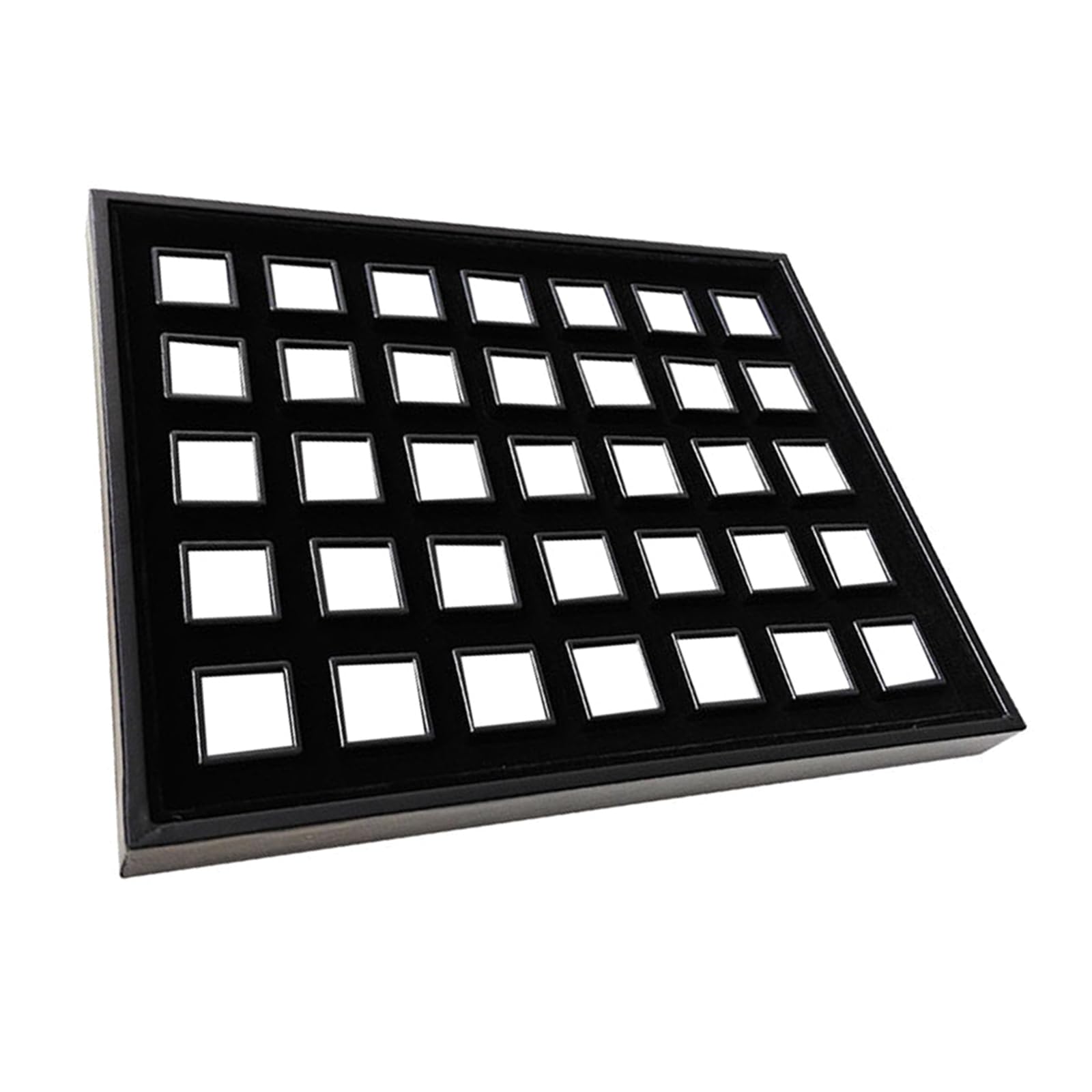 Msioytog Modern 35 Grids Jewelry Tray with PU Leather Bottom Display for Retail Stores Exhibition Jewelry Tray