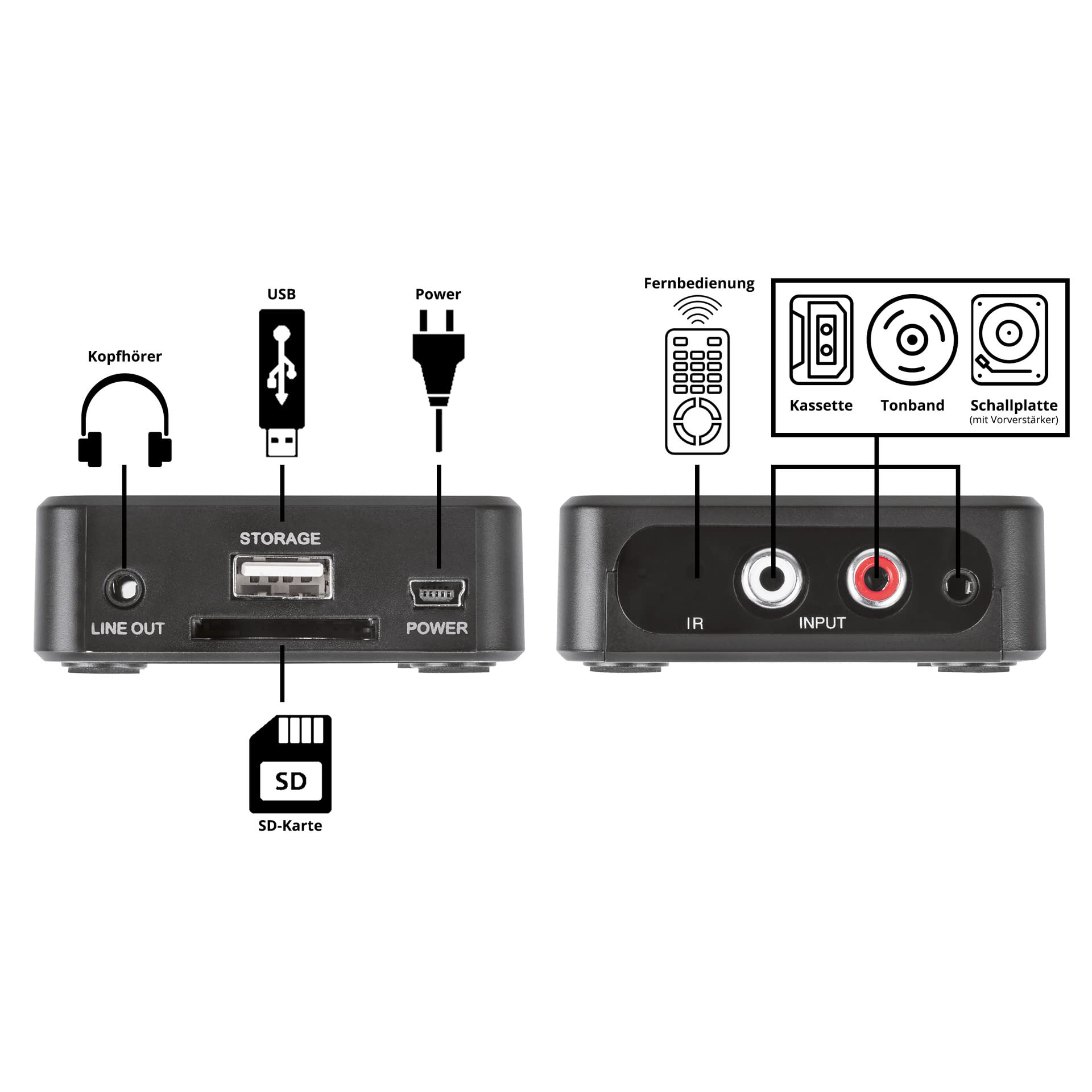 DNT Digitalizador de audio Grabstar Audio, convierte tus grabaciones analógicas en formato MP3 digital, DNT000012