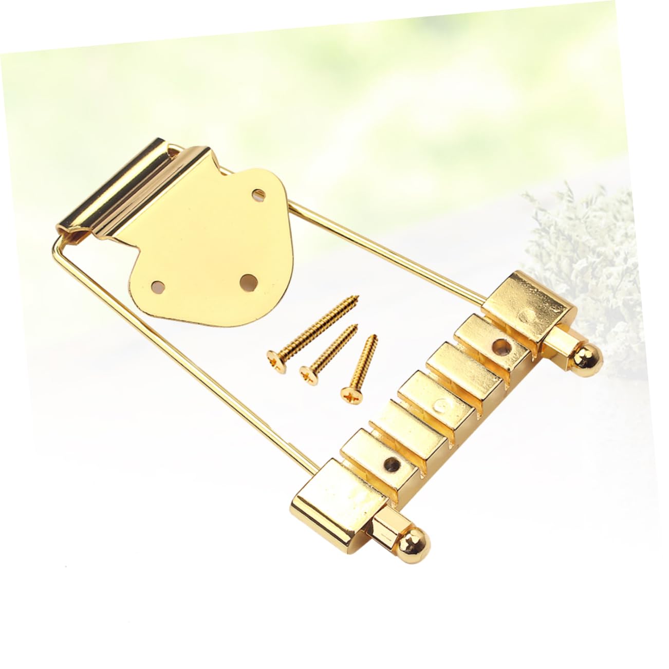 Yardwe String Tailpiece for Jazz Archtop Guitar Golden Replacement Bridge with Excellent Workmanship for Enhanced Performance and Style
