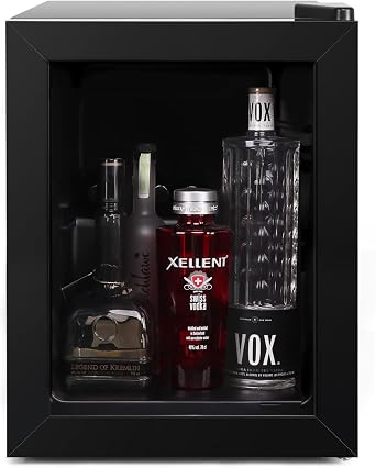 Compact Mini Freezer with LED Light 3-Layer Glass Display Door 2.1 Cu Ft with 2 Removable Shelves Quiet Upright Freezer 7 Temperature Settings Perfect for Liquor and Ice Cream