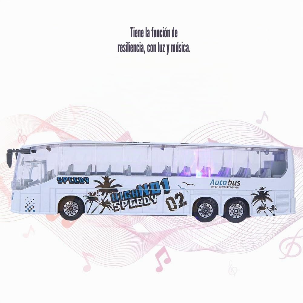 Zerodis Juguete Modelo de autobús de tránsito de simulación 1:50, Modelo de minibús, vehículos de Juguete extraíbles de aleación Vintage con música Ligera para Regalo de niños de 3 a 5 años