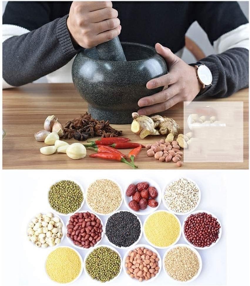 Mortar Pestle Set Mortar and Pestle Natural Bluestone Masher Mortar and Pestle Mortar & Pestle Natural Stone Mortar & Pestle Stone Grinder for, Seasonings, Pastes