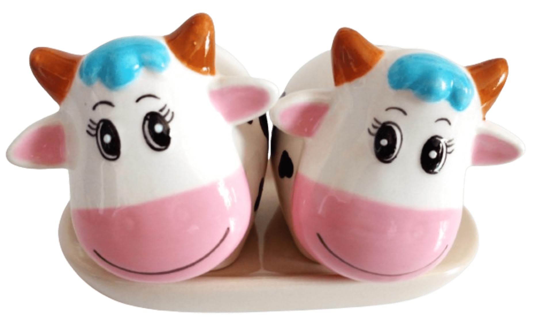 Salt and Pepper animals Cow salt and pepper sets ceramics handmade