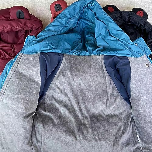 Little Girls Boys Winter Warm Cartoon Zipper Cute Bear Ears Hoodie Jacket Down Puffer Coat Outwear4