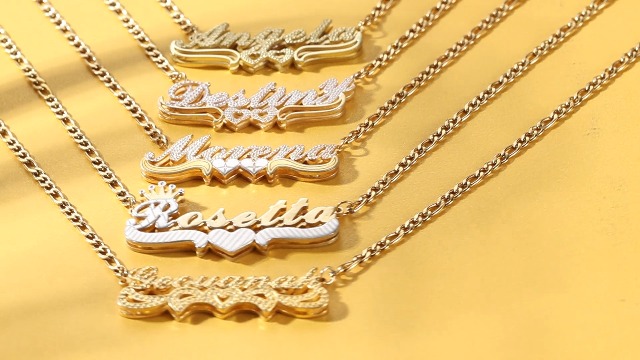 Amazon.com: OTXIXTO Double Plated Custom Name Necklace