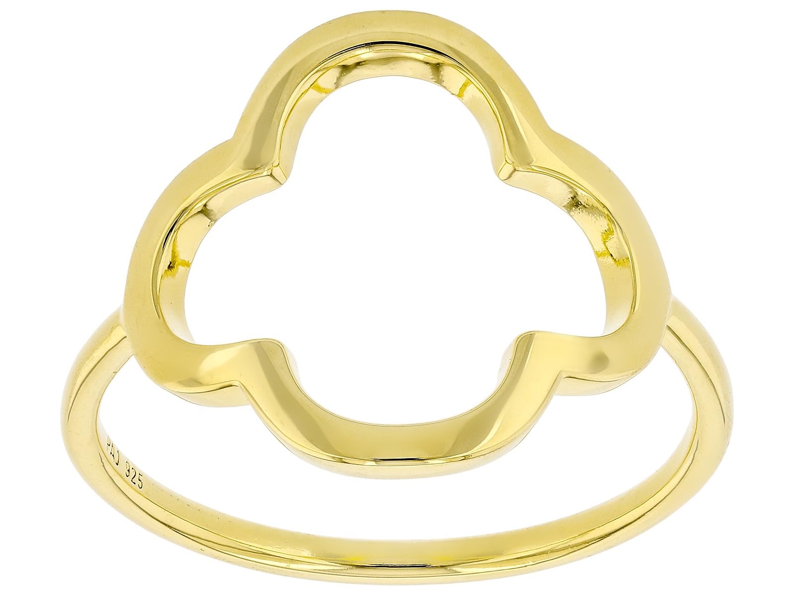JTV 18K Yellow Gold Over Sterling Silver Clover Ring