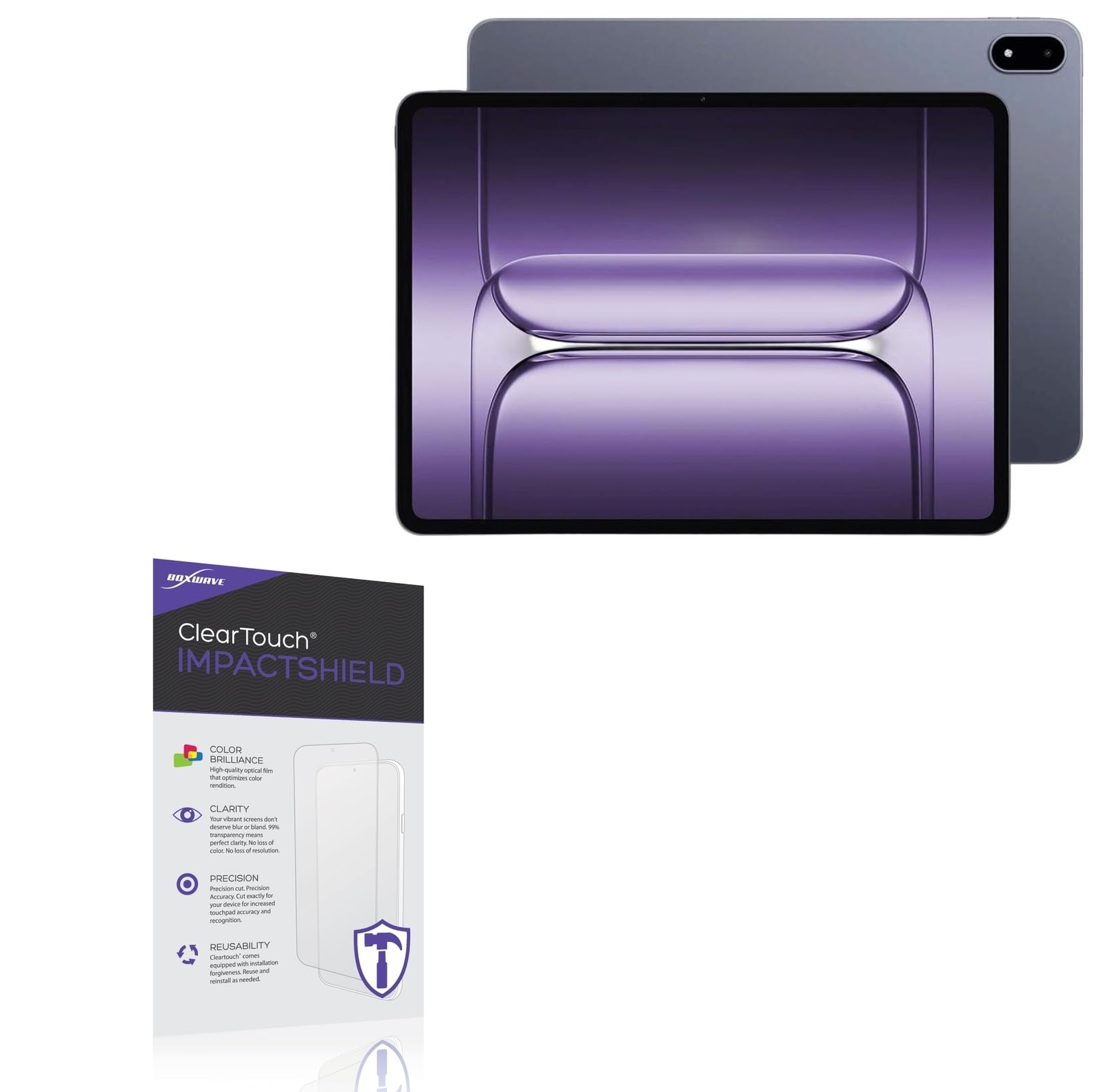 BoxWave Screen Protector Compatible With OnePlus Pad 3 - ClearTouch ImpactShield (2-Pack), Impenetrable Screen Protector Flexible Film