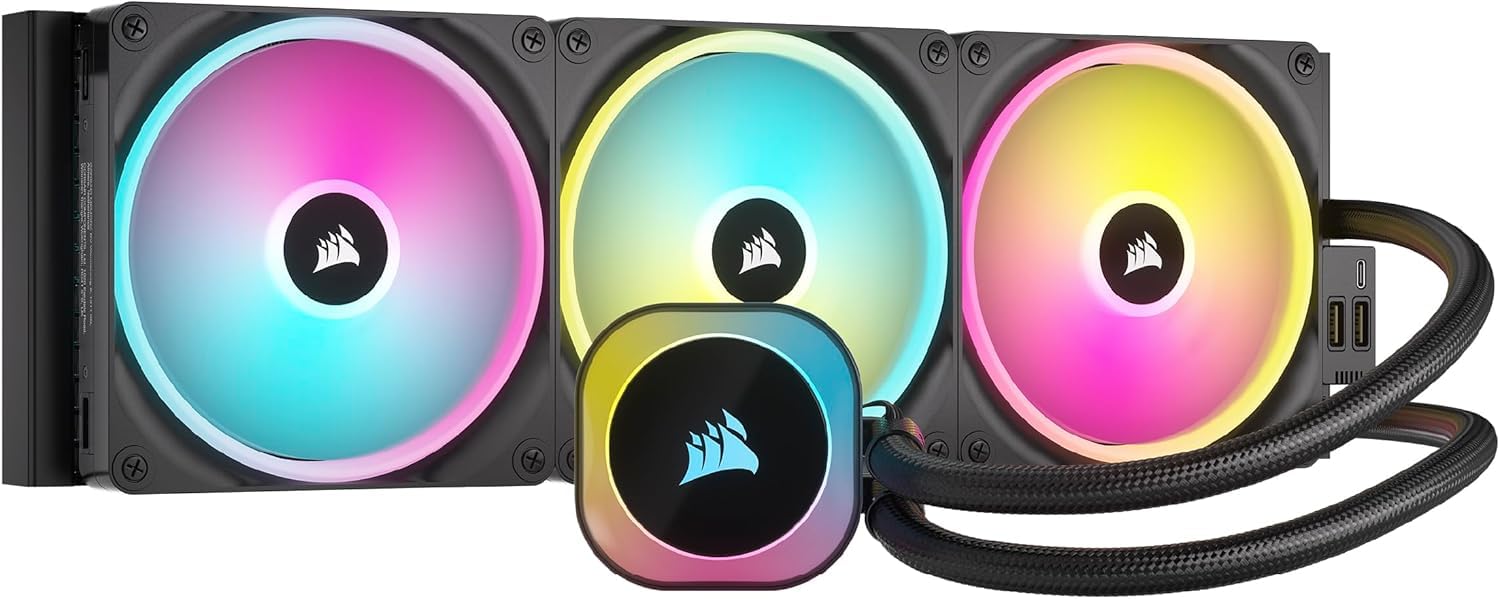 Corsair iCUE LINK H170i RGB Flüssig-CPU-Kühler - 420mm AIO - QX140 RGB-Lüfter - Passend Für Intel® LGA 1700, AMD® AM5 - iCUE LINK System Hub Enthalten - Schwarz