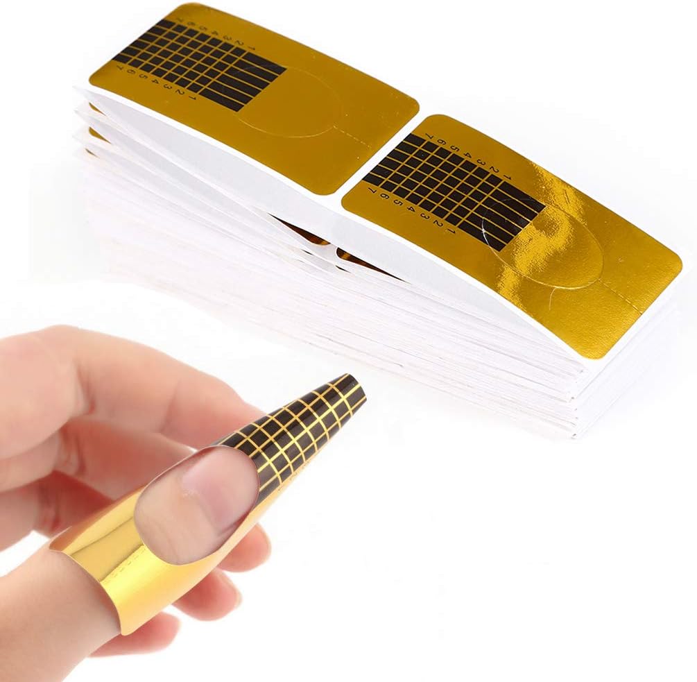 100 PCS Nail Extension Tips, TEOYALL Form Guide Stickers Nail Art