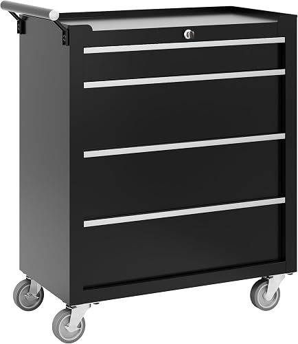 Garvee Rolling Tool Chest 24 Inch, 4-Drawer Locking Tool Cabinet with Wheels and Drawer Liners for Garage Garvee Rolling Tool Chest 24 Inch, 4-Drawer Locking Tool Cabinet with Wheels and Drawer Liners for Garage