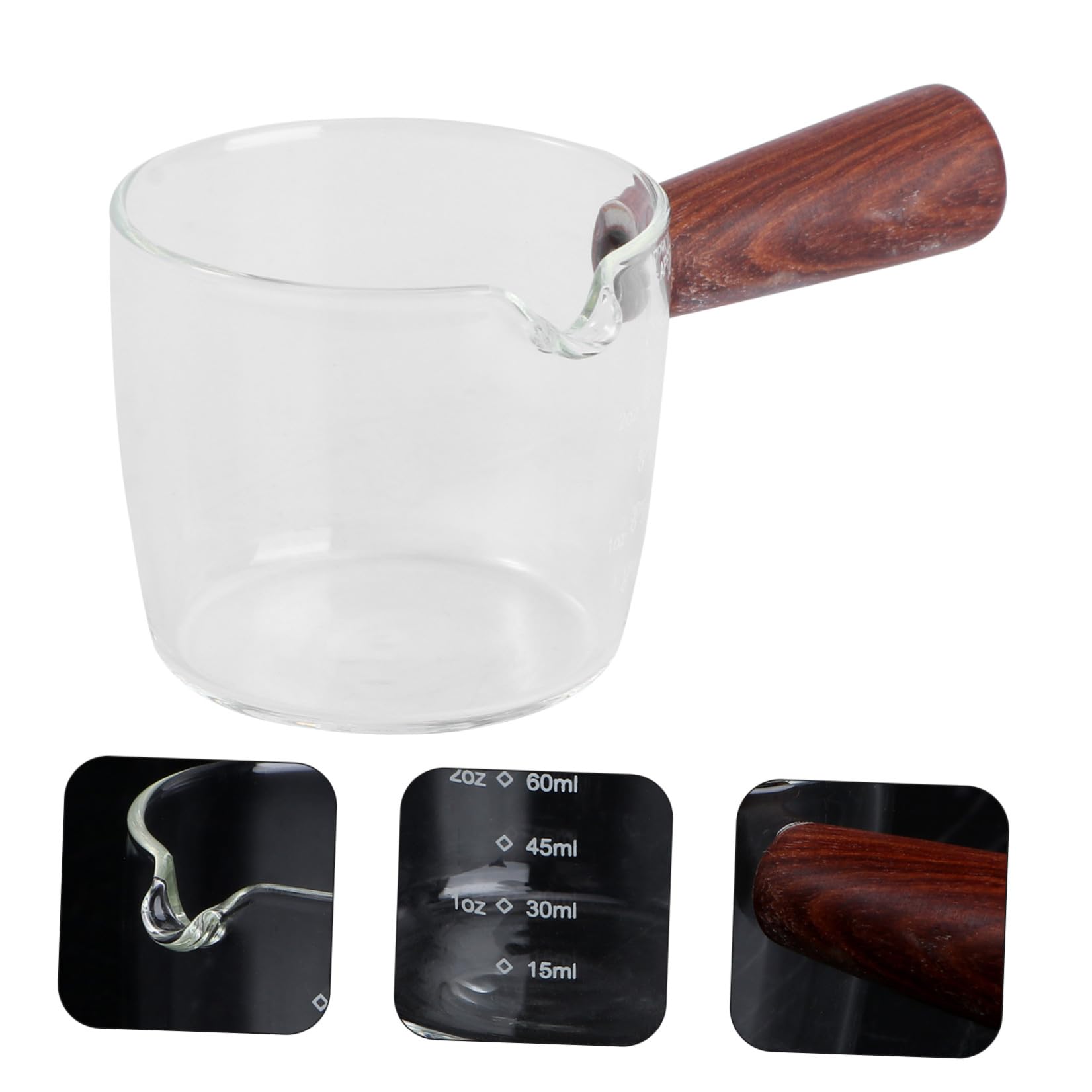 IMIKEYA 3 Pièces Tasse De Lait Petit Pot à Lait Pichet Triple En Verre D'espresso Petit Pichet En Verre Mini Tasses à Café à Café Crémier Beurre Le Dessert Un Céramique