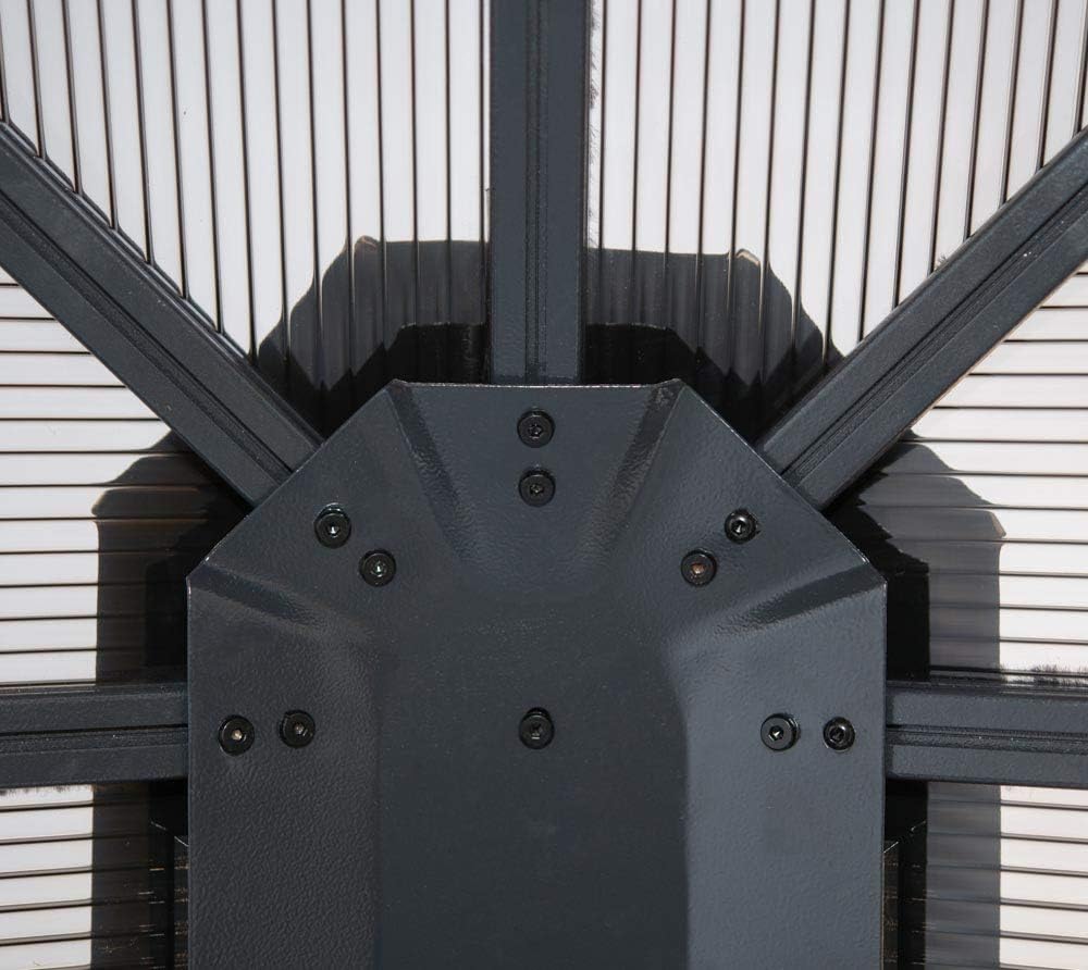 Close-up of the Sojag Savino Gazebo roof frame structure