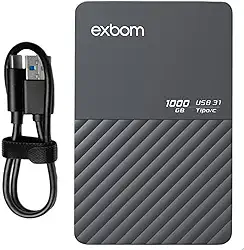 HD Externo Portátil, 1TB de Capacidade, USB 3.1, Armazenamento de Dados