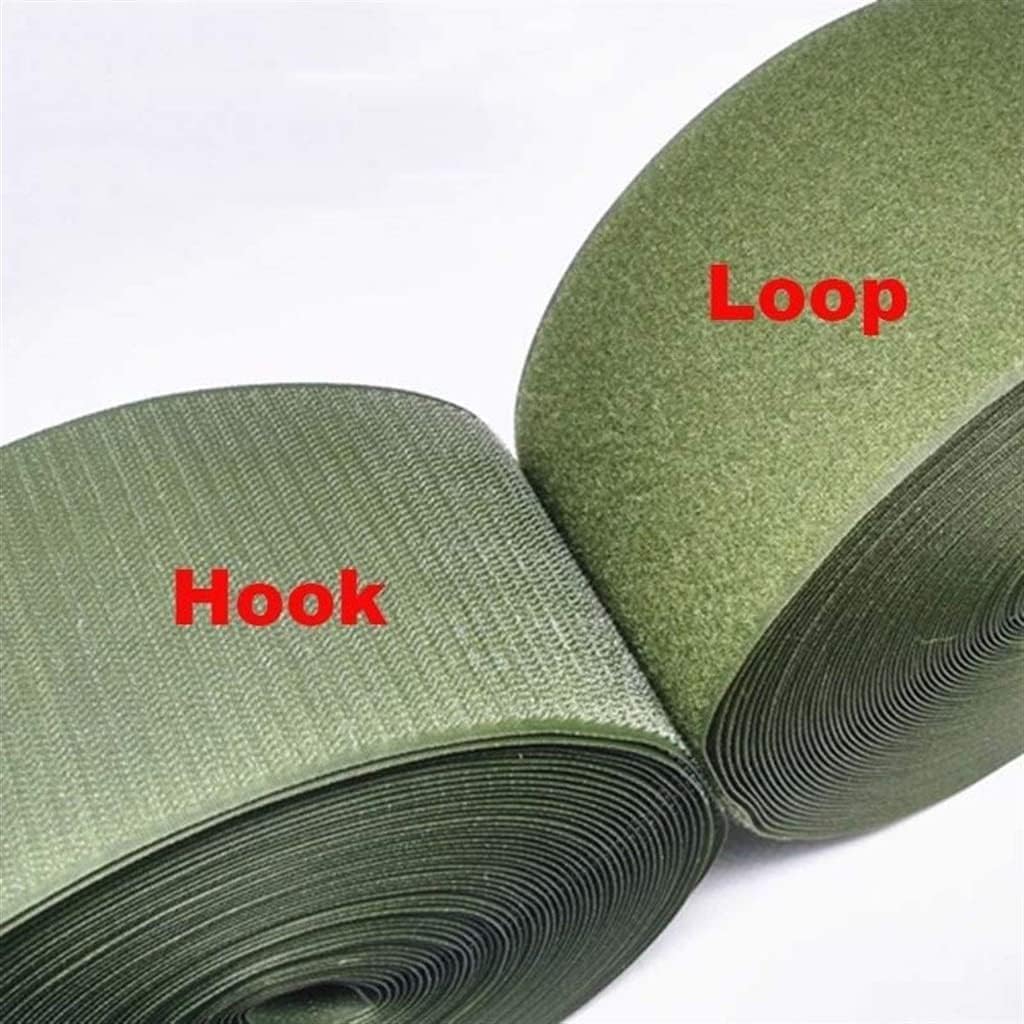 Hook and Loop Strip Tape,Strong,Sew-On Hook Loop Fastener Tape Tape Nylon Strips Fabric Assembly & Junction Applications for Home and Office Army Green
