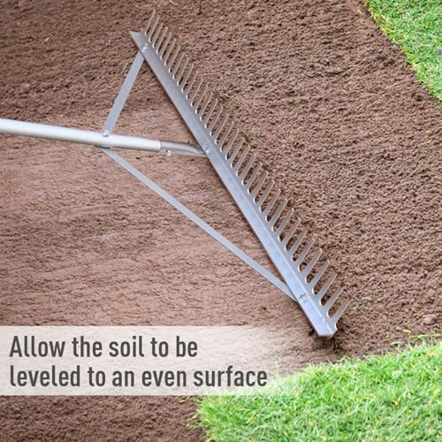 Byhagern Landscape Rake 36'', Aluminum Rakes with Lightweight 69'' Handle, Landscaping Rake Tool for Lawn Care, Beach by Byhagern - Image 6
